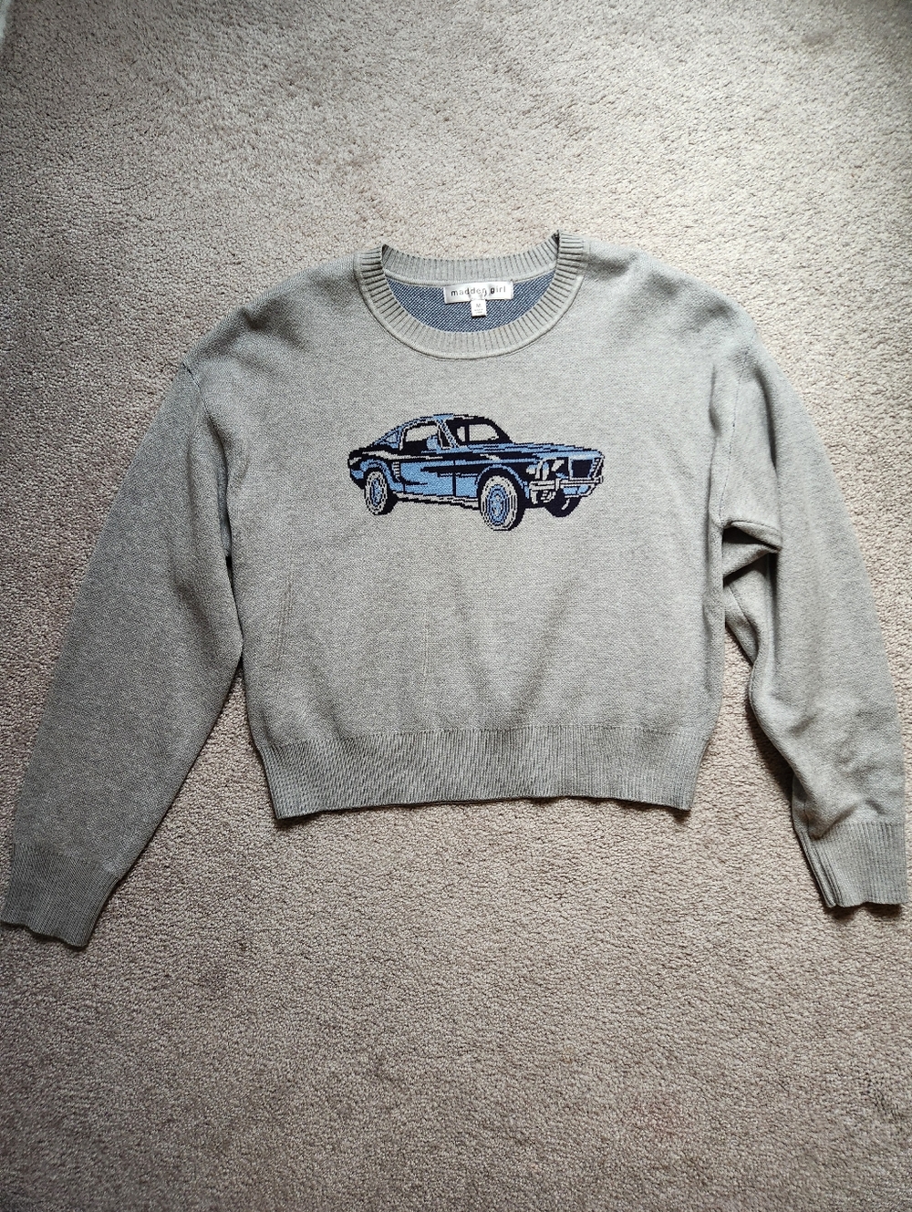 Gray Madden Girl Car Sweater M - Picture 3 of 4
